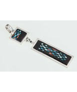Alex Beeshligaii Navajo Inlay Sterling Silver Dangle Pendant 23.4gr - $487.35 CAD