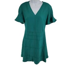 Banana Republic Green Flutter Sleeve Fit &amp; Flare Pockets V-neck Dress Si... - $19.75