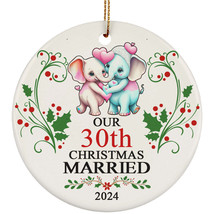 Our 30th Years Christmas Married Ornament Gift 30 Anniversary &amp; Elephant Couple - £11.72 GBP