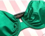 Victoria&#39;s Secret Swim Ruched Shine Underwire Adjustable Bikini Top Gree... - £22.86 GBP