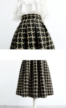 A-line Black Tweed Midi Skirt Outfit Women Custom Plus Size Woolen Party Skirt image 8