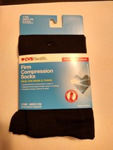 CVS Health Black Unisex Firm Compression Socks Over-the-Calf Length--Size S/M, - £3.70 GBP