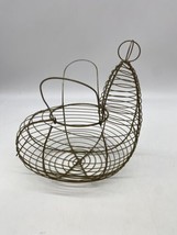 Vintage Wire Egg Gathering Basket Chicken Shape - £11.85 GBP