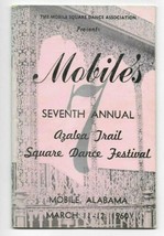 Vintage 1960 AZALEA TRAIL SQUARE DANCE FESTIVAL Mobile Alabama Program Book - $14.84