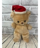 Jerry Elsner vintage wind-up moving musical Jingle Bells Santa hat teddy... - $31.18