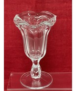 Ice Cream Parlor Sundae Clear Glass Flower Hexagon Top Cup Parfait VTG 6... - £7.80 GBP