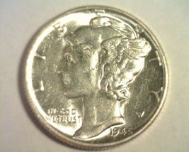 1945 MERCURY DIME CHOICE ABOUT UNCIRCULATED+ CH. AU+ NICE ORIGINAL 99c S... - $7.00