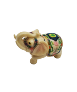 Asian Ornate Elephant Figurine Carved Look Hand-Painted Lucky Feng Shui ... - $726.24 MXN