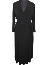 Torrid Studio Knit Black Surplice Faux Wrap Maxi Dress, Pockets, Plus Si... - $49.99