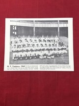 Vtg 1962 New York Yankees Team 8.5 X 11 Paper Mat Photo Mantle Maris Baseball - £6.95 GBP