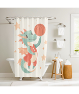 Drake the Dunking Dragon Shower Curtain by Dancing Littles Jungle - $733.58 MXN