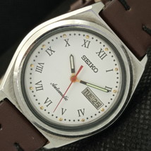 Vintage Seiko Automatic 7009A Japan Mens DAY/DATE White Watch 608a-a315007-6 - £31.96 GBP