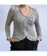 Joseph Ribkoff Silver Rouched Jacket - Size 12 - £67.24 GBP