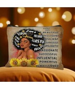 Strong Queen Afrocentric Design Cosmetic Bag with Sunflowers &amp; Empowerin... - $11.83