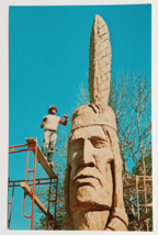 Trail of the Whispering Giant Mississippi Toth Log Sculpture UNP Postcard c1975 - £23.96 GBP