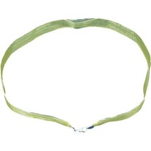 Organza Ribbon Necklace Olive Green w SS Clasp 17 Inch - £7.36 GBP