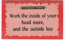 Comic Postcard Timely Tips Work Inside Your Head Panama Pacific Expositi... - $2.96