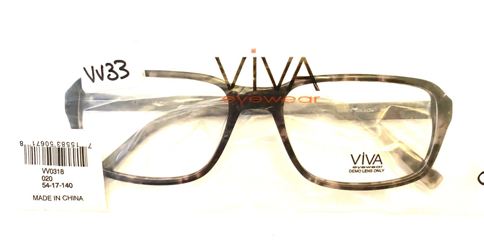 VIVA Eyewear  VV0318 020 Grey Tortoise Eyeglasses  54-17-140 - $48.51