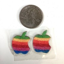 Pair Vintage 1980s Macintosh Apple Computer Logo Rainbow Stickers NOS - $11.15 CAD
