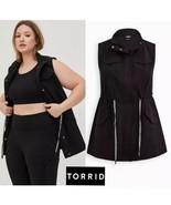 Torrid Happy Camper Black Stretch Woven Light Weight Active Vest Size 2 - $906.26 MXN