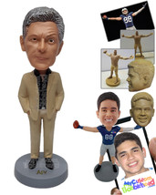 Personalized Bobblehead Famous funny animals show presenter wearing nice suit wi - £73.18 GBP