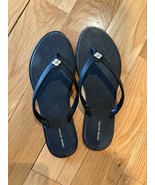 Henri Bendel Flip Flop  Black West 57th Thong Sandals Shoes sz. 7 MSRP $110 - €21,49 EUR