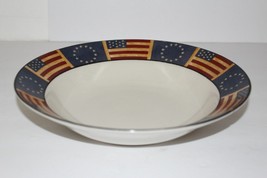 4 COVENTRY LIBERTY RIM SOUP CEREAL BOWLS STARS FLAG PATRIOTIC STONEWARE - $29.61