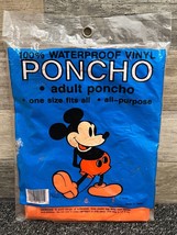 Mickey Mouse Adult RARE Orange Poncho 100% Waterproof Vinyl Disney Unise... - £10.89 GBP