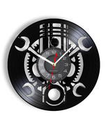 Wall clock Vinyl Record industrial style Piston Crossed Wrenches - $38.61+