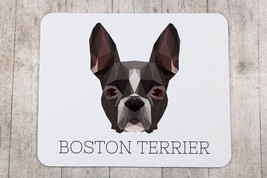 A computer mouse pad with a Boston Terrier dog. A new collection with the geomet - £7.85 GBP