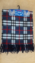 Women’s Winter Navy Plaid Fleece Scarf by Griffin – See Full Description - £8.75 GBP