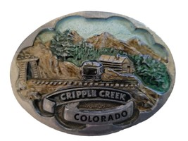 Paula Freed Hand Carved Vintage Belt Buckle 1983 Colorado Creek Cabin Gold Rush - £15.80 GBP