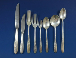 Rose Spray by Easterling Sterling Silver Flatware Set For 8 Service 72 Pieces - £2,243.65 GBP