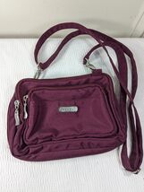 Baggallini Triple Zip Crossbody Convertible belt bag purse Red dark cher... - $27.00
