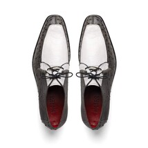 Andretti Genuine Ostrich Leg Dress Derby's Shoes Lace Up White / Gray image 5
