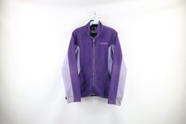 Vintage Spyder Womens Size 14 Distressed Spell Out Full Zip Fleece Jacket Purple - $49.45