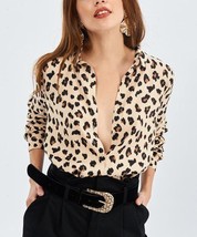 MSRP $95 Milan Kiss Brown Leopard Button-Up Leopard Size XL NWOT - £17.08 GBP