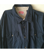 Vintage Wrangler brand blue long sleeve button cotton shirt  - $380.25 MXN