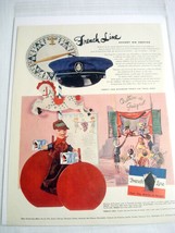 French Line Ocean Liner 1953 Ad &quot;Accent On Service&quot; - £7.85 GBP