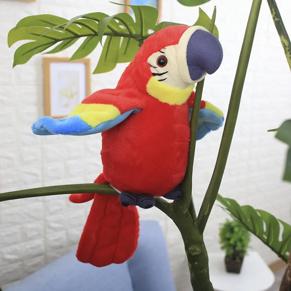 Electronic Talking Parrot Plush Toys Cute Speaking and Recording Repeats Waving - £15.14 GBP+