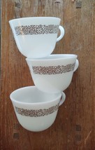 Vintage Corelle WOODLAND BROWN Coffee Mugs Set of 3 Pyrex Corning Serving Cups - £12.82 GBP