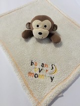 Monkey Lovey Plush Security Blanket Baby Gear Brown Cream 15x15 Bananas over you - £26.57 GBP