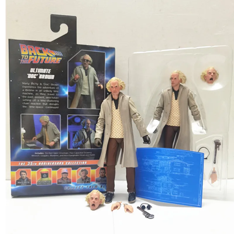 Marty McFly Doc Brown Figure NECA Back To The Future Ⅱ Sports Almanac Martin - £75.22 GBP+