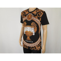 Mens PLATINI Sports Shirt With Rhine Stones Lion Medallion Chain SS3560 Black image 4