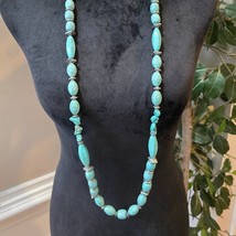 Womens Fashion Green Turquoise Beaded Long Necklace Jewelry with Lobster... - $519.89 MXN