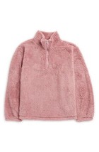 NWT Melrose &amp; Market KIDS&#39; FAUX SHEARLING 1/4 Zip PULLOVER PURPLE LILAS ... - $4.35