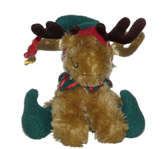 World Market Christmas Elf Moose Reindeer Musical Plush Lovey 6&quot; Stuffed Animal - £17.88 GBP