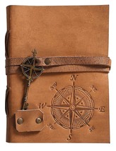 Leather Diary Writing Notebook Unique Handmade Embossed Travel Diary and Formate - £15.96 GBP