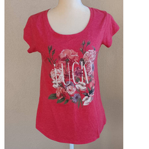 Lucky Brand Floral Graphic Tee Spell Out Flower T Shirt Small - £15.50 GBP