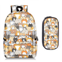 Cute Kitten Cats / Puppy Dogs Print Backpack + Pencil Bag for Teenager Boy Girl  - £43.09 GBP
